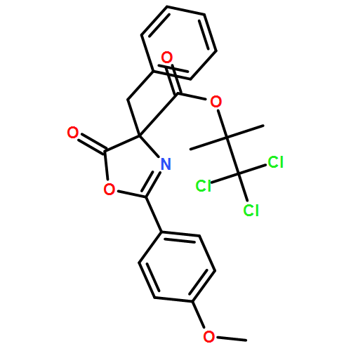 4-Oxazolecarboxylic acid, 4,5-dihydro-2-(4-methoxyphenyl)-5-oxo-4-(phenylmethyl)-, 2,2,2-trichloro-1,1-dimethylethyl ester