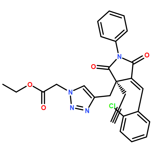 1H-1,2,3-Triazole-1-acetic acid, 4-[[(3R,4E)-4-[(2-chlorophenyl)methylene]-2,5-dioxo-1-phenyl-3-(2-propyn-1-yl)-3-pyrrolidinyl]methyl]-, ethyl ester