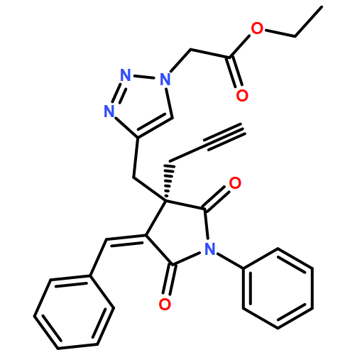 1H-1,2,3-Triazole-1-acetic acid, 4-[[(3R,4E)-2,5-dioxo-1-phenyl-4-(phenylmethylene)-3-(2-propyn-1-yl)-3-pyrrolidinyl]methyl]-, ethyl ester