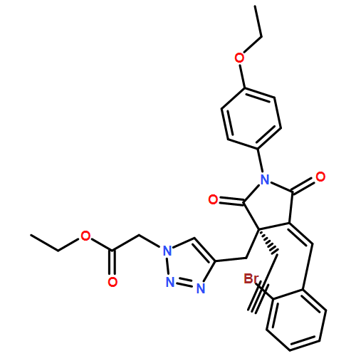 1H-1,2,3-Triazole-1-acetic acid, 4-[[(3R,4E)-4-[(2-bromophenyl)methylene]-1-(4-ethoxyphenyl)-2,5-dioxo-3-(2-propyn-1-yl)-3-pyrrolidinyl]methyl]-, ethyl ester