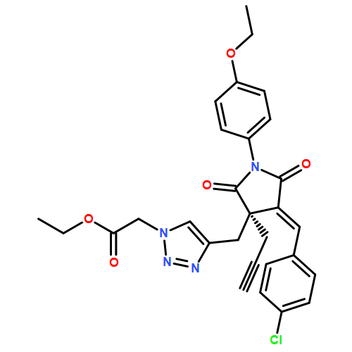 1H-1,2,3-Triazole-1-acetic acid, 4-[[(3R,4E)-4-[(4-chlorophenyl)methylene]-1-(4-ethoxyphenyl)-2,5-dioxo-3-(2-propyn-1-yl)-3-pyrrolidinyl]methyl]-, ethyl ester