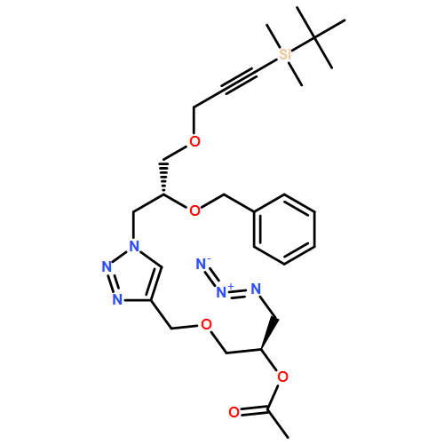 2-Propanol, 1-azido-3-[[1-[(2R)-3-[[3-[(1,1-dimethylethyl)dimethylsilyl]-2-propyn-1-yl]oxy]-2-(phenylmethoxy)propyl]-1H-1,2,3-triazol-4-yl]methoxy]-, 2-acetate, (2R)-