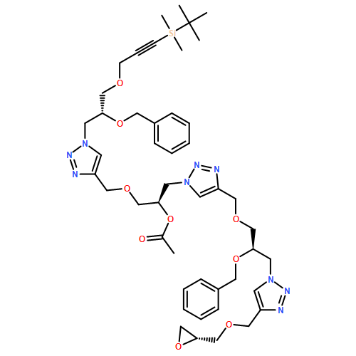 1H-1,2,3-Triazole-1-ethanol, α-[[[1-[(2R)-3-[[3-[(1,1-dimethylethyl)dimethylsilyl]-2-propyn-1-yl]oxy]-2-(phenylmethoxy)propyl]-1H-1,2,3-triazol-4-yl]methoxy]methyl]-4-[[(2R)-3-[4-[[(2R)-2-oxiranylmethoxy]methyl]-1H-1,2,3-triazol-1-yl]-2-(phenylmethoxy)propoxy]methyl]-, 1-acetate, (αR)-