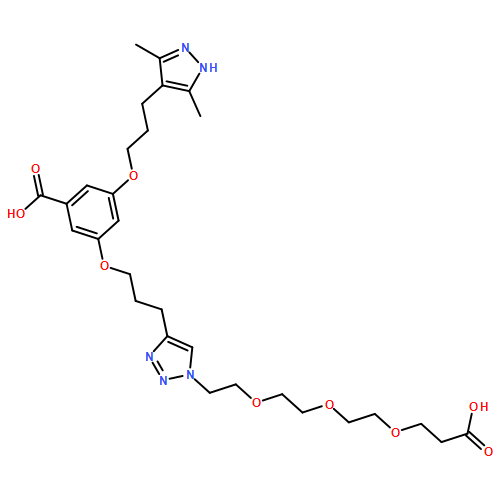 Benzoic acid, 3-[3-[1-[2-[2-[2-(2-carboxyethoxy)ethoxy]ethoxy]ethyl]-1H-1,2,3-triazol-4-yl]propoxy]-5-[3-(3,5-dimethyl-1H-pyrazol-4-yl)propoxy]-