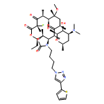 2H-Oxacyclotetradecino[4,3-d]oxazole-2,6,8,14(1H,7H,9H)-tetrone, 4-ethyl-7-fluorooctahydro-11-methoxy-3a,7,9,11,13,15-hexamethyl-1-[4-[4-(2-thienyl)-1H-1,2,3-triazol-1-yl]butyl]-10-[[3,4,6-trideoxy-3-(dimethylamino)-β-D-xylo-hexopyranosyl]oxy]-, (3aS,4R,7S,9R,10R,11R,13R,15R,15aR)-