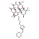 2H-Oxacyclotetradecino[4,3-d]oxazole-2,6,8,14(1H,7H,9H)-tetrone, 4-ethyl-7-fluorooctahydro-11-methoxy-3a,7,9,11,13,15-hexamethyl-1-[4-[4-(4-morpholinylmethyl)-1H-1,2,3-triazol-1-yl]butyl]-10-[[3,4,6-trideoxy-3-(dimethylamino)-β-D-xylo-hexopyranosyl]oxy]-, (3aS,4R,7S,9R,10R,11R,13R,15R,15aR)-