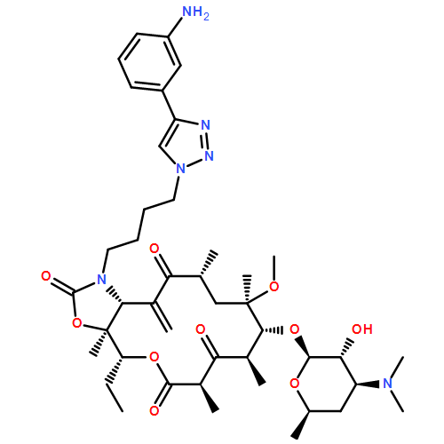 2H-Oxacyclotetradecino[4,3-d]oxazole-2,6,8,14(1H,7H,9H)-tetrone, 1-[4-[4-(3-aminophenyl)-1H-1,2,3-triazol-1-yl]butyl]-4-ethyloctahydro-11-methoxy-3a,7,9,11,13-pentamethyl-15-methylene-10-[[3,4,6-trideoxy-3-(dimethylamino)-β-D-xylo-hexopyranosyl]oxy]-, (3aS,4R,7R,9R,10R,11R,13R,15aR)-