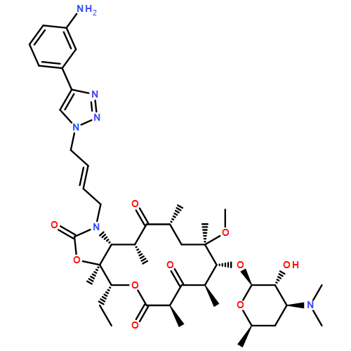 2H-Oxacyclotetradecino[4,3-d]oxazole-2,6,8,14(1H,7H,9H)-tetrone, 1-[(2E)-4-[4-(3-aminophenyl)-1H-1,2,3-triazol-1-yl]-2-buten-1-yl]-4-ethyloctahydro-11-methoxy-3a,7,9,11,13,15-hexamethyl-10-[[3,4,6-trideoxy-3-(dimethylamino)-β-D-xylo-hexopyranosyl]oxy]-, (3aS,4R,7R,9R,10R,11R,13R,15R,15aR)-