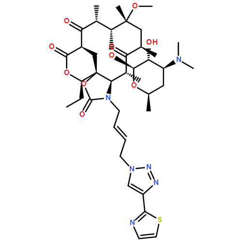 2H-Oxacyclotetradecino[4,3-d]oxazole-2,6,8,14(1H,7H,9H)-tetrone, 4-ethyloctahydro-11-methoxy-3a,7,9,11,13,15-hexamethyl-1-[(2E)-4-[4-(2-thiazolyl)-1H-1,2,3-triazol-1-yl]-2-buten-1-yl]-10-[[3,4,6-trideoxy-3-(dimethylamino)-β-D-xylo-hexopyranosyl]oxy]-, (3aS,4R,7R,9R,10R,11R,13R,15R,15aR)-