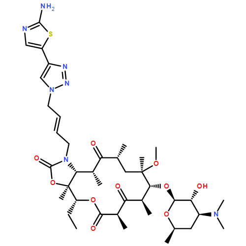 2H-Oxacyclotetradecino[4,3-d]oxazole-2,6,8,14(1H,7H,9H)-tetrone, 1-[(2E)-4-[4-(2-amino-5-thiazolyl)-1H-1,2,3-triazol-1-yl]-2-buten-1-yl]-4-ethyloctahydro-11-methoxy-3a,7,9,11,13,15-hexamethyl-10-[[3,4,6-trideoxy-3-(dimethylamino)-β-D-xylo-hexopyranosyl]oxy]-, (3aS,4R,7R,9R,10R,11R,13R,15R,15aR)-