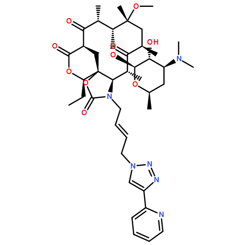 2H-Oxacyclotetradecino[4,3-d]oxazole-2,6,8,14(1H,7H,9H)-tetrone, 4-ethyloctahydro-11-methoxy-3a,7,9,11,13,15-hexamethyl-1-[(2E)-4-[4-(2-pyridinyl)-1H-1,2,3-triazol-1-yl]-2-buten-1-yl]-10-[[3,4,6-trideoxy-3-(dimethylamino)-β-D-xylo-hexopyranosyl]oxy]-, (3aS,4R,7R,9R,10R,11R,13R,15R,15aR)-