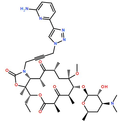 2H-Oxacyclotetradecino[4,3-d]oxazole-2,6,8,14(1H,7H,9H)-tetrone, 1-[4-[4-(6-amino-2-pyridinyl)-1H-1,2,3-triazol-1-yl]-2-butyn-1-yl]-4-ethyloctahydro-11-methoxy-3a,7,9,11,13,15-hexamethyl-10-[[3,4,6-trideoxy-3-(dimethylamino)-β-D-xylo-hexopyranosyl]oxy]-, (3aS,4R,7R,9R,10R,11R,13R,15R,15aR)-