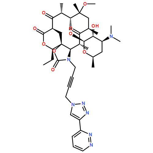 2H-Oxacyclotetradecino[4,3-d]oxazole-2,6,8,14(1H,7H,9H)-tetrone, 4-ethyloctahydro-11-methoxy-3a,7,9,11,13,15-hexamethyl-1-[4-[4-(3-pyridazinyl)-1H-1,2,3-triazol-1-yl]-2-butyn-1-yl]-10-[[3,4,6-trideoxy-3-(dimethylamino)-β-D-xylo-hexopyranosyl]oxy]-, (3aS,4R,7R,9R,10R,11R,13R,15R,15aR)-