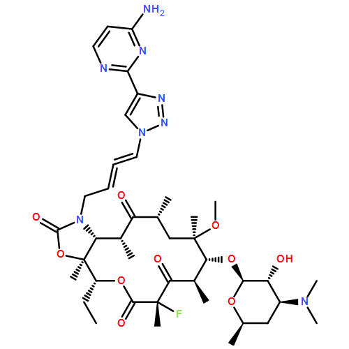 2H-Oxacyclotetradecino[4,3-d]oxazole-2,6,8,14(1H,7H,9H)-tetrone, 1-[4-[4-(4-amino-2-pyrimidinyl)-1H-1,2,3-triazol-1-yl]-2,3-butadien-1-yl]-4-ethyl-7-fluorooctahydro-11-methoxy-3a,7,9,11,13,15-hexamethyl-10-[[3,4,6-trideoxy-3-(dimethylamino)-β-D-xylo-hexopyranosyl]oxy]-, (3aS,4R,7S,9R,10R,11R,13R,15R,15aR)-