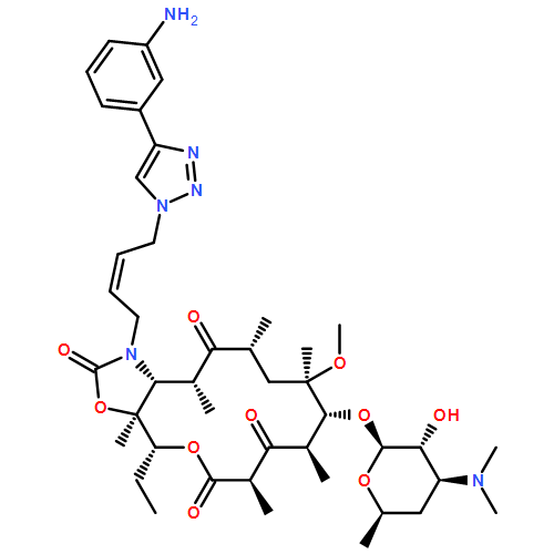 2H-Oxacyclotetradecino[4,3-d]oxazole-2,6,8,14(1H,7H,9H)-tetrone, 1-[(2Z)-4-[4-(3-aminophenyl)-1H-1,2,3-triazol-1-yl]-2-buten-1-yl]-4-ethyloctahydro-11-methoxy-3a,7,9,11,13,15-hexamethyl-10-[[3,4,6-trideoxy-3-(dimethylamino)-β-D-xylo-hexopyranosyl]oxy]-, (3aS,4R,7R,9R,10R,11R,13R,15R,15aR)-