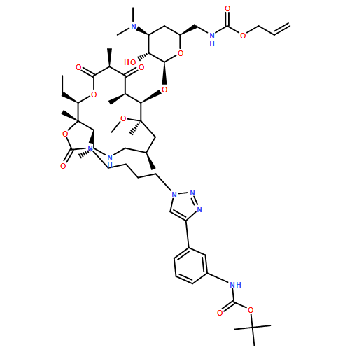 Carbamic acid, N-[3-[1-[4-[(3aR,4R,7R,9R,10R,11R,13S,16R,16aS)-16-ethyltetradecahydro-9-methoxy-4,7,9,11,13,16a-hexamethyl-2,12,14-trioxo-10-[[3,4,6-trideoxy-3-(dimethylamino)-6-[[(2-propen-1-yloxy)carbonyl]amino]-β-D-xylo-hexopyranosyl]oxy]oxazolo[5,4-c][1,6]oxaazacyclopentadecin-3(2H)-yl]butyl]-1H-1,2,3-triazol-4-yl]phenyl]-, 1,1-dimethylethyl ester