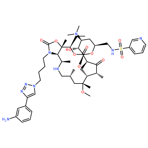 Oxazolo[5,4-c][1,6]oxaazacyclopentadecine-2,12,14(13H)-trione, 3-[4-[4-(3-aminophenyl)-1H-1,2,3-triazol-1-yl]butyl]-16-ethyldodecahydro-9-methoxy-4,7,9,11,13,16a-hexamethyl-10-[[3,4,6-trideoxy-3-(dimethylamino)-6-[(3-pyridinylsulfonyl)amino]-β-D-xylo-hexopyranosyl]oxy]-, (3aR,4R,7R,9R,10R,11R,13R,16R,16aS)-