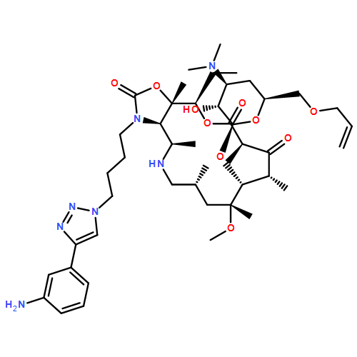 Oxazolo[5,4-c][1,6]oxaazacyclopentadecine-2,12,14(13H)-trione, 3-[4-[4-(3-aminophenyl)-1H-1,2,3-triazol-1-yl]butyl]-10-[[3,4-dideoxy-3-(dimethylamino)-6-O-2-propen-1-yl-β-D-xylo-hexopyranosyl]oxy]-16-ethyldodecahydro-9-methoxy-4,7,9,11,13,16a-hexamethyl-, (3aR,4R,7R,9R,10R,11R,13R,16R,16aS)-