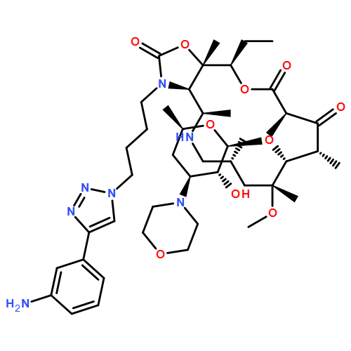 Oxazolo[5,4-c][1,6]oxaazacyclopentadecine-2,12,14(13H)-trione, 3-[4-[4-(3-aminophenyl)-1H-1,2,3-triazol-1-yl]butyl]-16-ethyldodecahydro-9-methoxy-4,7,9,11,13,16a-hexamethyl-10-[[3,4,6-trideoxy-3-(4-morpholinyl)-β-D-xylo-hexopyranosyl]oxy]-, (3aR,4R,7R,9R,10R,11R,13R,16R,16aS)-