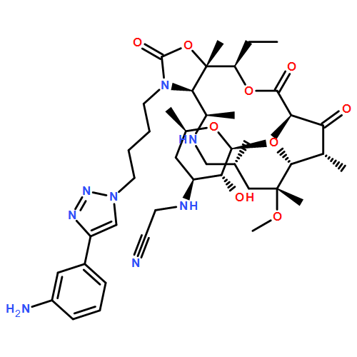 Oxazolo[5,4-c][1,6]oxaazacyclopentadecine-2,12,14(13H)-trione, 3-[4-[4-(3-aminophenyl)-1H-1,2,3-triazol-1-yl]butyl]-10-[[3-[(cyanomethyl)amino]-3,4,6-trideoxy-β-D-xylo-hexopyranosyl]oxy]-16-ethyldodecahydro-9-methoxy-4,7,9,11,13,16a-hexamethyl-, (3aR,4R,7R,9R,10R,11R,13R,16R,16aS)-