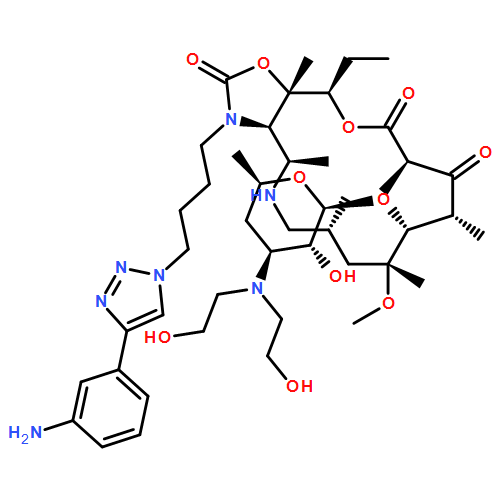 Oxazolo[5,4-c][1,6]oxaazacyclopentadecine-2,12,14(13H)-trione, 3-[4-[4-(3-aminophenyl)-1H-1,2,3-triazol-1-yl]butyl]-10-[[3-[bis(2-hydroxyethyl)amino]-3,4,6-trideoxy-β-D-xylo-hexopyranosyl]oxy]-16-ethyldodecahydro-9-methoxy-4,7,9,11,13,16a-hexamethyl-, (3aR,4R,7R,9R,10R,11R,13R,16R,16aS)-