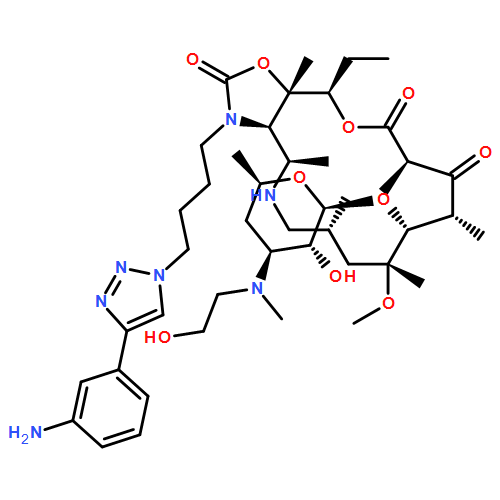 Oxazolo[5,4-c][1,6]oxaazacyclopentadecine-2,12,14(13H)-trione, 3-[4-[4-(3-aminophenyl)-1H-1,2,3-triazol-1-yl]butyl]-16-ethyldodecahydro-9-methoxy-4,7,9,11,13,16a-hexamethyl-10-[[3,4,6-trideoxy-3-[(2-hydroxyethyl)methylamino]-β-D-xylo-hexopyranosyl]oxy]-, (3aR,4R,7R,9R,10R,11R,13R,16R,16aS)-