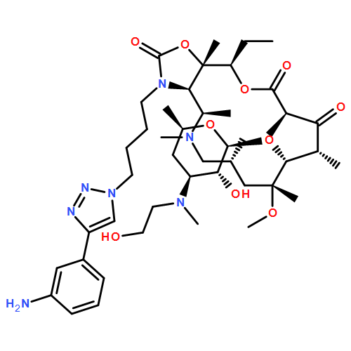 Oxazolo[5,4-c][1,6]oxaazacyclopentadecine-2,12,14(13H)-trione, 3-[4-[4-(3-aminophenyl)-1H-1,2,3-triazol-1-yl]butyl]-16-ethyldodecahydro-9-methoxy-4,5,7,9,11,13,16a-heptamethyl-10-[[3,4,6-trideoxy-3-[(2-hydroxyethyl)methylamino]-β-D-xylo-hexopyranosyl]oxy]-, (3aR,4R,7R,9R,10R,11R,13R,16R,16aS)-