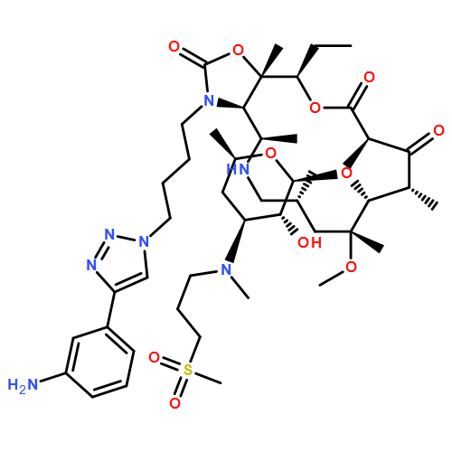 Oxazolo[5,4-c][1,6]oxaazacyclopentadecine-2,12,14(13H)-trione, 3-[4-[4-(3-aminophenyl)-1H-1,2,3-triazol-1-yl]butyl]-16-ethyldodecahydro-9-methoxy-4,7,9,11,13,16a-hexamethyl-10-[[3,4,6-trideoxy-3-[methyl[3-(methylsulfonyl)propyl]amino]-β-D-xylo-hexopyranosyl]oxy]-, (3aR,4R,7R,9R,10R,11R,13R,16R,16aS)-