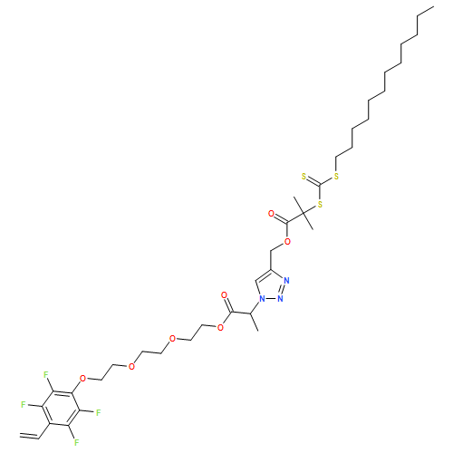 1H-1,2,3-Triazole-1-acetic acid, 4-[[2-[[(dodecylthio)thioxomethyl]thio]-2-methyl-1-oxopropoxy]methyl]-α-methyl-, 2-[2-[2-(4-ethenyl-2,3,5,6-tetrafluorophenoxy)ethoxy]ethoxy]ethyl ester