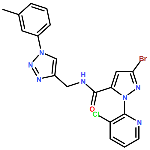 1H-Pyrazole-5-carboxamide, 3-bromo-1-(3-chloro-2-pyridinyl)-N-[[1-(3-methylphenyl)-1H-1,2,3-triazol-4-yl]methyl]-