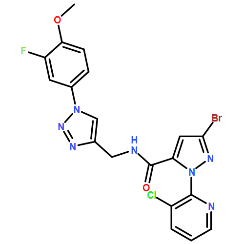 1H-Pyrazole-5-carboxamide, 3-bromo-1-(3-chloro-2-pyridinyl)-N-[[1-(3-fluoro-4-methoxyphenyl)-1H-1,2,3-triazol-4-yl]methyl]-