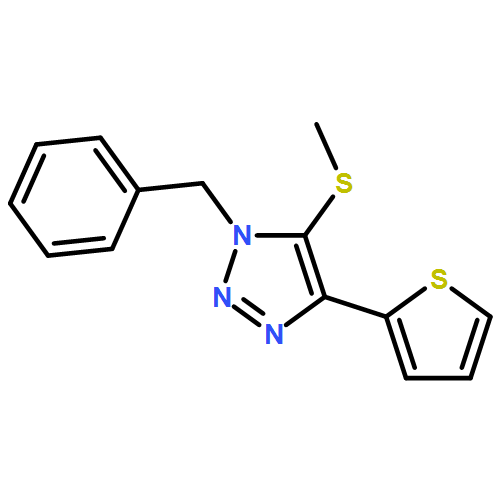 1H-1,2,3-Triazole, 5-(methylthio)-1-(phenylmethyl)-4-(2-thienyl)-