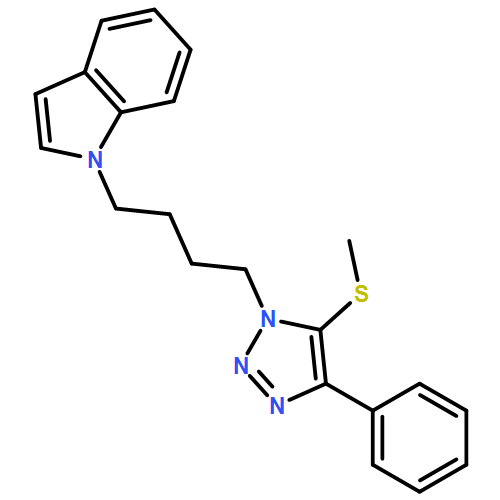 1H-Indole, 1-[4-[5-(methylthio)-4-phenyl-1H-1,2,3-triazol-1-yl]butyl]-