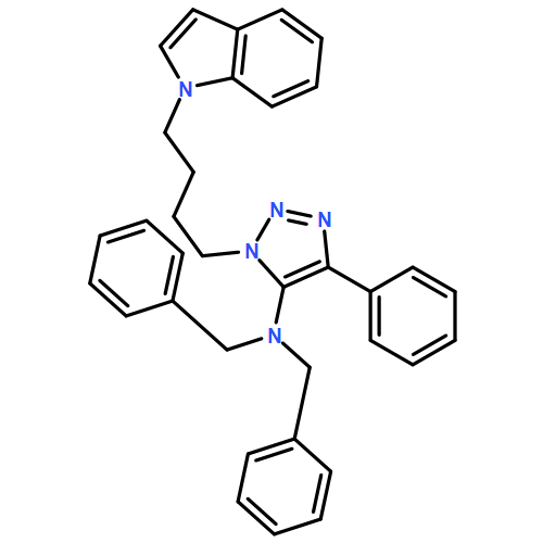 1H-1,2,3-Triazol-5-amine, 1-[4-(1H-indol-1-yl)butyl]-4-phenyl-N,N-bis(phenylmethyl)-