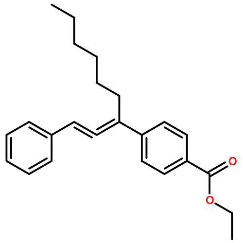 Benzoic acid, 4-[1-(2-phenylethenylidene)heptyl]-, ethyl ester