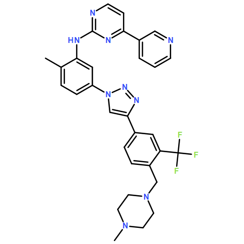 2-Pyrimidinamine, N-[2-methyl-5-[4-[4-[(4-methyl-1-piperazinyl)methyl]-3-(trifluoromethyl)phenyl]-1H-1,2,3-triazol-1-yl]phenyl]-4-(3-pyridinyl)-