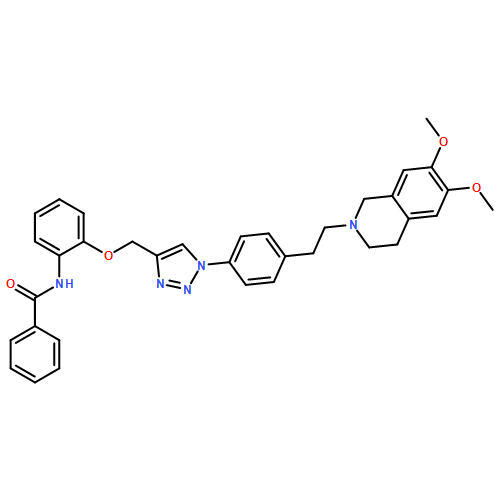 Benzamide, N-[2-[[1-[4-[2-(3,4-dihydro-6,7-dimethoxy-2(1H)-isoquinolinyl)ethyl]phenyl]-1H-1,2,3-triazol-4-yl]methoxy]phenyl]-