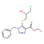 1H-1,2,3-Triazole-4-carboxylic acid, 5-[(3-chloro-2-hydroxypropyl)thio]-1-(phenylmethyl)-, ethyl ester