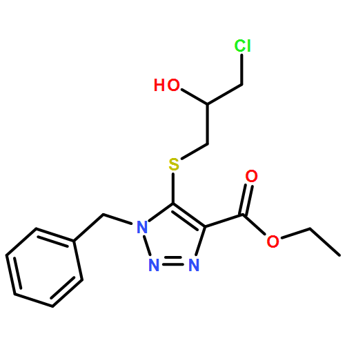 1H-1,2,3-Triazole-4-carboxylic acid, 5-[(3-chloro-2-hydroxypropyl)thio]-1-(phenylmethyl)-, ethyl ester