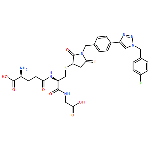 Glycine, L-γ-glutamyl-S-[1-[[4-[1-[(4-fluorophenyl)methyl]-1H-1,2,3-triazol-4-yl]phenyl]methyl]-2,5-dioxo-3-pyrrolidinyl]-L-cysteinyl-