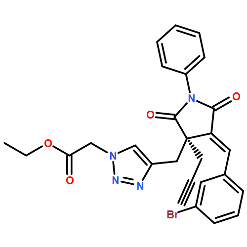 1H-1,2,3-Triazole-1-acetic acid, 4-[[(3R,4E)-4-[(3-bromophenyl)methylene]-2,5-dioxo-1-phenyl-3-(2-propyn-1-yl)-3-pyrrolidinyl]methyl]-, ethyl ester