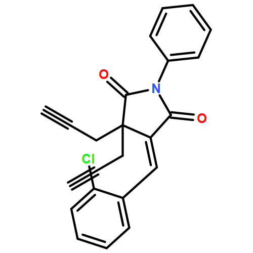 2,5-Pyrrolidinedione, 4-[(2-chlorophenyl)methylene]-1-phenyl-3,3-di-2-propyn-1-yl-, (4E)-