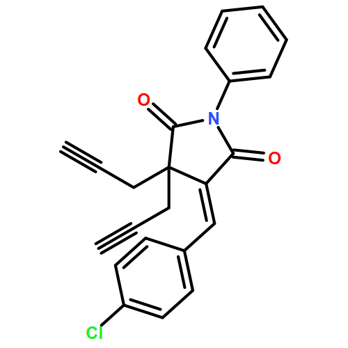 2,5-Pyrrolidinedione, 4-[(4-chlorophenyl)methylene]-1-phenyl-3,3-di-2-propyn-1-yl-, (4E)-