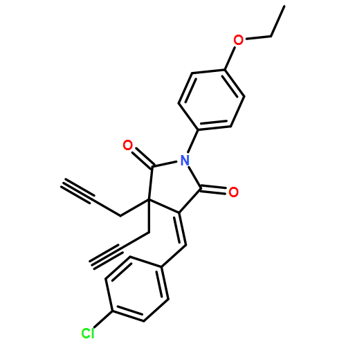 2,5-Pyrrolidinedione, 4-[(4-chlorophenyl)methylene]-1-(4-ethoxyphenyl)-3,3-di-2-propyn-1-yl-, (4E)-