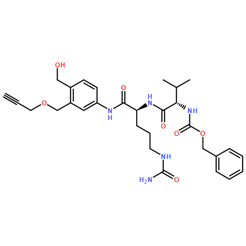 L-Ornithinamide, N-[(phenylmethoxy)carbonyl]-L-valyl-N5-(aminocarbonyl)-N-[4-(hydroxymethyl)-3-[(2-propyn-1-yloxy)methyl]phenyl]-