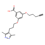 Benzoic acid, 3-[3-(3,5-dimethyl-1H-pyrazol-4-yl)propoxy]-5-(4-pentyn-1-yloxy)-