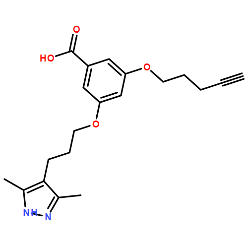 Benzoic acid, 3-[3-(3,5-dimethyl-1H-pyrazol-4-yl)propoxy]-5-(4-pentyn-1-yloxy)-