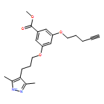 Benzoic acid, 3-[3-(3,5-dimethyl-1H-pyrazol-4-yl)propoxy]-5-(4-pentyn-1-yloxy)-, methyl ester