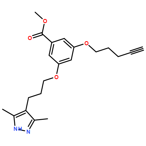 Benzoic acid, 3-[3-(3,5-dimethyl-1H-pyrazol-4-yl)propoxy]-5-(4-pentyn-1-yloxy)-, methyl ester