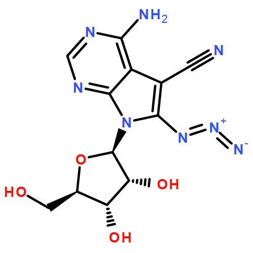 7H-Pyrrolo[2,3-d]pyrimidine-5-carbonitrile, 4-amino-6-azido-7-β-D-ribofuranosyl-